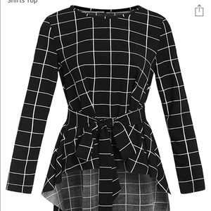 Romwe short to long black and white blouse